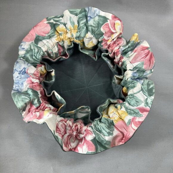 Vintage  Jewelry Organizer 8 Pockets Travel Case Drawstring Bag Floral Pink - Picture 4 of 10